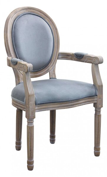 Poltrona Constance in Velluto Grigio 55x46x96 h cm in Velluto Grigio