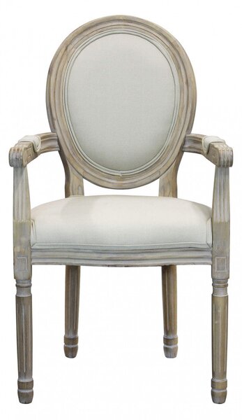 Poltrona Constance in Tessuto 55x46x96 h cm in Legno Beige
