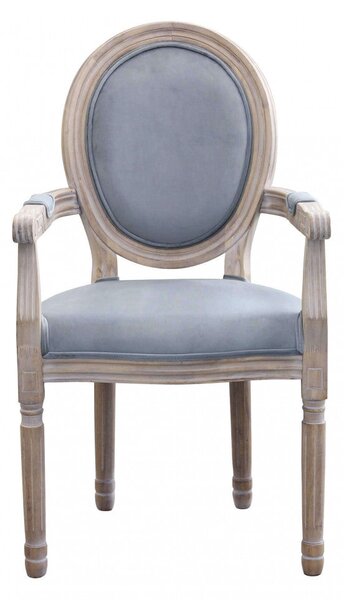 Poltrona Constance in Velluto Grigio 55x46x96 h cm in Velluto Grigio