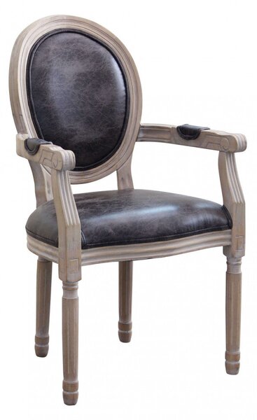 Poltrona Constance in Ecopelle Nera 55x46x96 h cm in Similpelle Nero