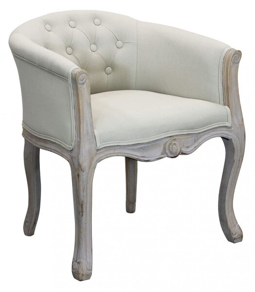 Poltrona Coreen in Tessuto 61x61x71 h cm in Legno Beige