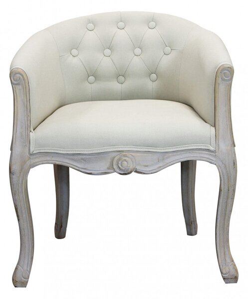 Poltrona Coreen in Tessuto 61x61x71 h cm in Legno Beige