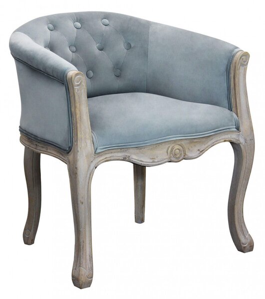 Poltrona Coreen in Velluto Grigio 61x61x71 h cm in Legno Grigio