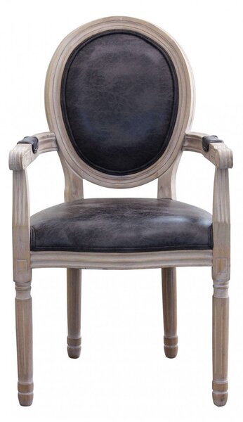 Poltrona Constance in Ecopelle Nera 55x46x96 h cm in Similpelle Nero