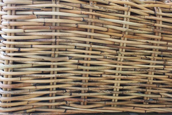 Divano Componibile Polinesia con Cuscini 75x185x105 cm in Rattan Marrone