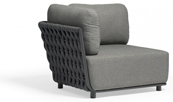 Poltrona Angolare Sx Galapagos 102x85x83 h cm in Alluminio Antracite