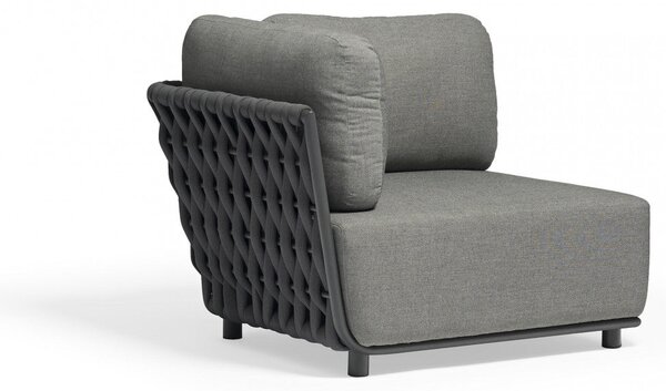 Poltrona Angolare Sx Galapagos 102x85x83 h cm in Alluminio Antracite