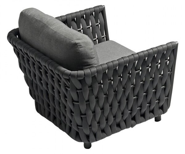 Poltrona Galapagos 93x85x83 h cm in Alluminio Antracite