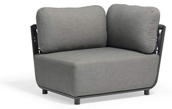 Poltrona Angolare Dx Galapagos 102x85x83 h cm in Alluminio Antracite