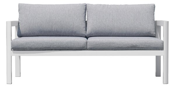 Divano 2 Posti da Giardino 155x75x60 cm in Alluminio Bianco