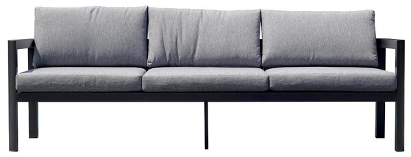 Divano 3 Posti da Giardino 213x75x60 cm in Alluminio Antracite
