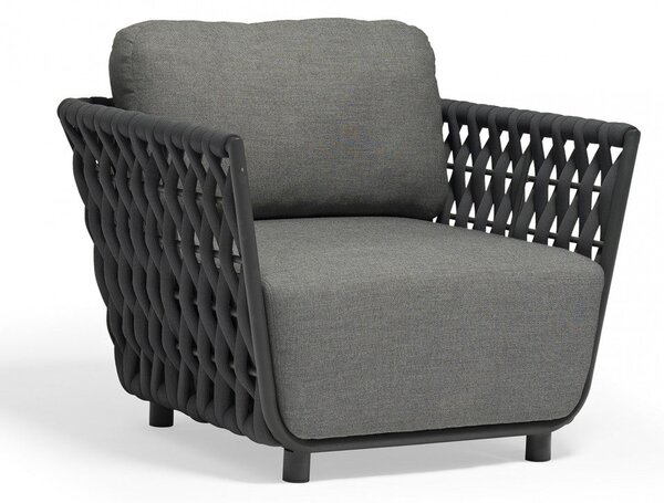 Poltrona Galapagos 93x85x83 h cm in Alluminio Antracite