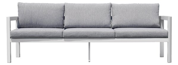 Divano 3 Posti da Giardino 213x75x60 cm in Alluminio Bianco