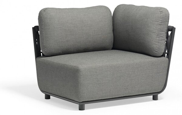Poltrona Angolare Dx Galapagos 102x85x83 h cm in Alluminio Antracite