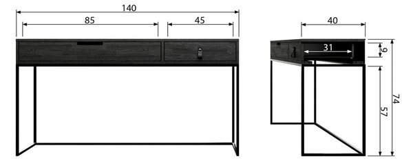 Consolle in rovere nero Silas - WOOOD