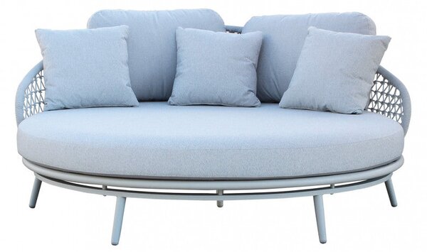 Divano Letto Seychelles 183x180x84 h cm in Alluminio Grigio chiaro