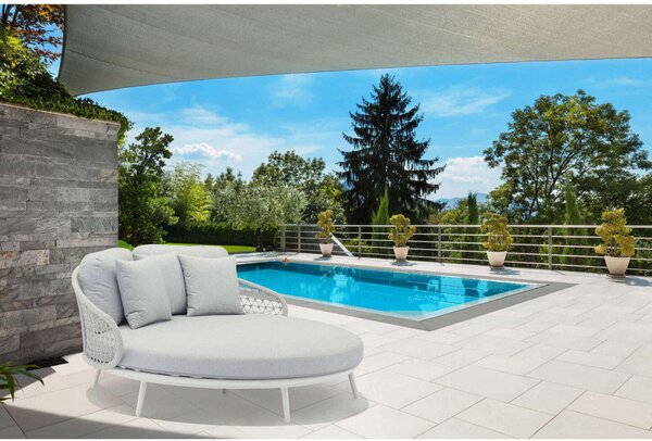 Divano Letto Seychelles 183x180x84 h cm in Alluminio Grigio chiaro