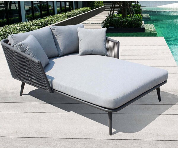 Divano Letto Cancun 139x160x70 h cm in Alluminio Antracite