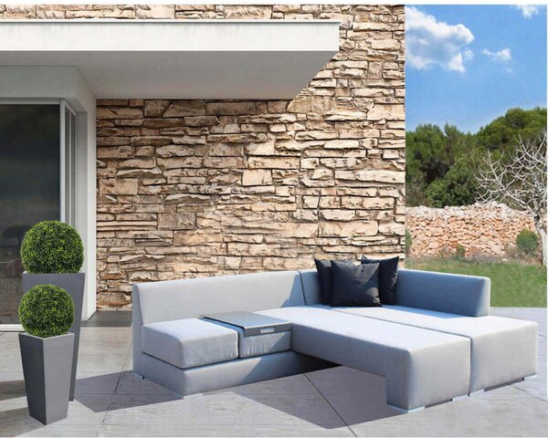 Salotto Angolare Tulum Struttura in Alluminio Grigio