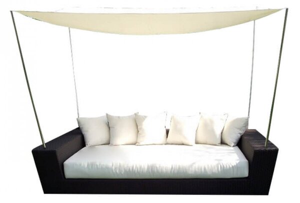 Divano Shaddy con Cuscini 243x149x53/185/210 h cm in Wicker Marrone