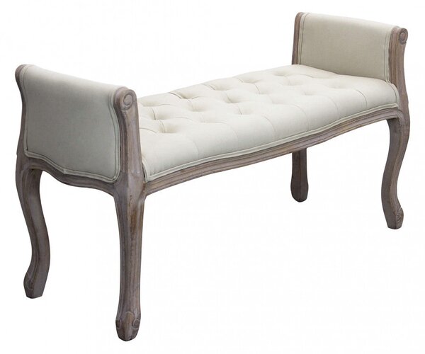 Panca Madelyn in Tessuto 113x48x 45/60 h cm in Legno Beige