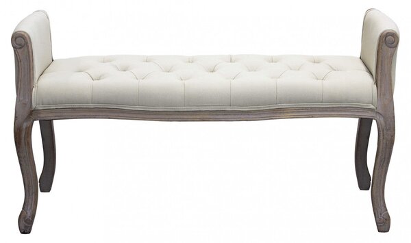 Panca Madelyn in Tessuto 113x48x 45/60 h cm in Legno Beige