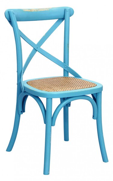 Sedia Cross 46x42x87 cm in Legno Azzurro