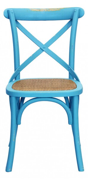 Sedia Cross 46x42x87 cm in Legno Azzurro
