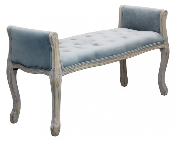 Panca Madelyn in Velluto Grigio 113x48x 45/60 h cm in Legno Grigio