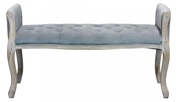 Panca Madelyn in Velluto Grigio 113x48x 45/60 h cm in Legno Grigio