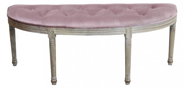 Panca Margi in Velluto Rosa 125x45x48 h cm in Legno Rosa