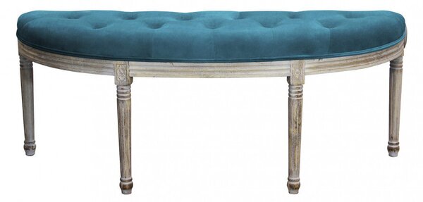 Panca Margi in Velluto Blu 125x45x48 h cm in Legno Blu