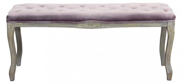 Panca Misty in Velluto Rosa 110x36x47 h cm in Legno Rosa