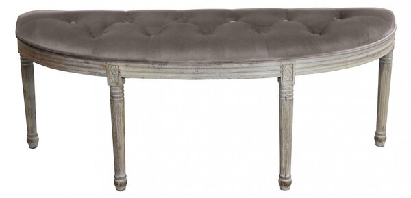Panca Margi in Velluto Taupe 125x45x48 h cm in Legno Marrone