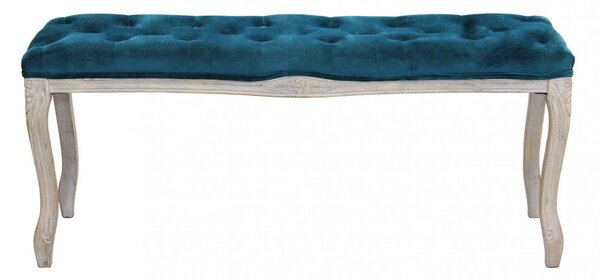 Panca Misty in Velluto Blu 110x36x47 h cm in Legno Blu