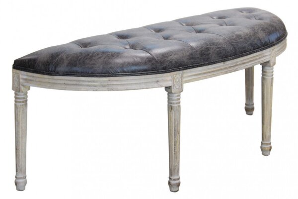 Panca Margi in in Ecopelle Vintage Grigio 125x45x48 h cm in Legno Tortora