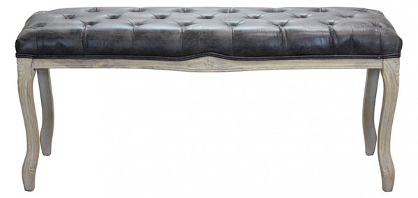 Panca Misty in Ecopelle Vintage Grigio 110x36x47 h cm in Legno Tortora