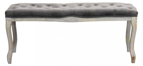 Panca Misty in Velluto Taupe 110x36x47 h cm in Legno Tortora