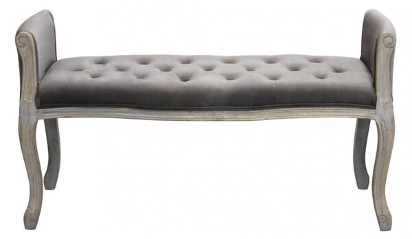 Panca Madelyn in Velluto Taupe 113x48x 45/60 h cm in Legno Tortora