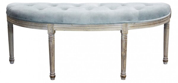 Panca Margi in Velluto Grigio 125x45x48 h cm in Legno Grigio