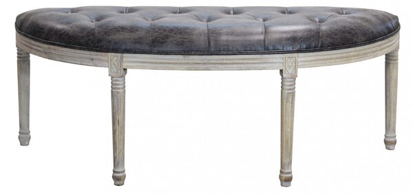 Panca Margi in in Ecopelle Vintage Grigio 125x45x48 h cm in Legno Tortora