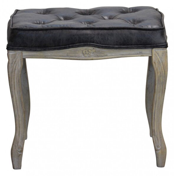 Sgabello Marly 50x36x47 h cm in Legno e Similpelle Grigio