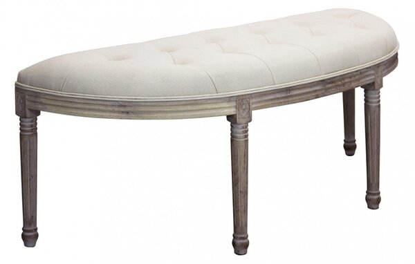 Panca Margi in Tessuto 125x45x48 h cm in Legno Beige