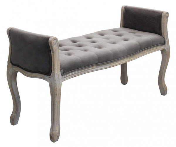 Panca Madelyn in Velluto Taupe 113x48x 45/60 h cm in Legno Tortora
