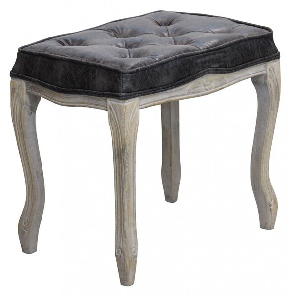 Sgabello Marly 50x36x47 h cm in Legno e Similpelle Grigio