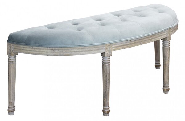Panca Margi in Velluto Grigio 125x45x48 h cm in Legno Grigio
