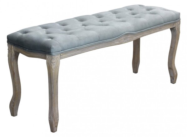 Panca Misty in Velluto Grigio 110x36x47 h cm in Legno Grigio