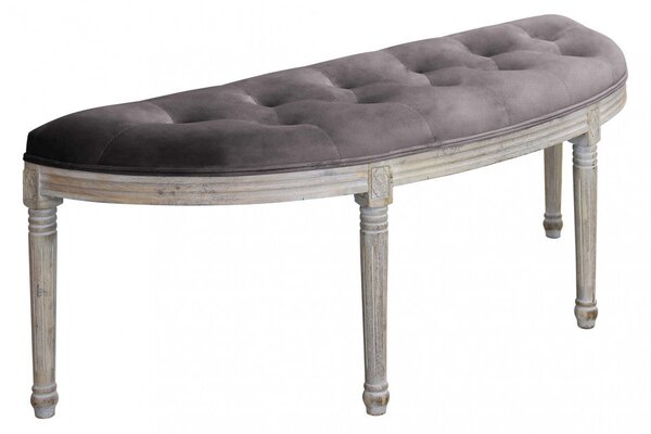Panca Margi in Velluto Taupe 125x45x48 h cm in Legno Marrone