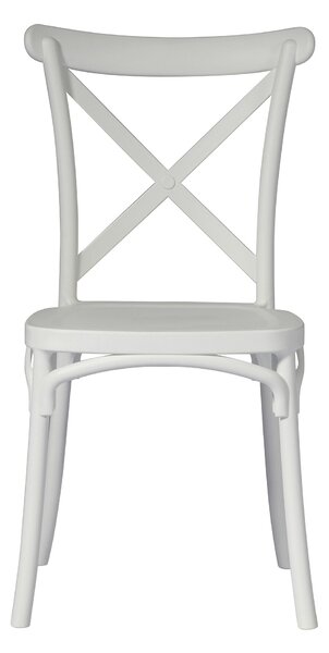 Sedia Impilabile da Giardino 47x55x90 cm in Polipropilene Bianca