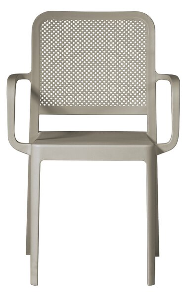 Sedia Impilabile da Giardino 56x52x86 cm in Polipropilene Tortora